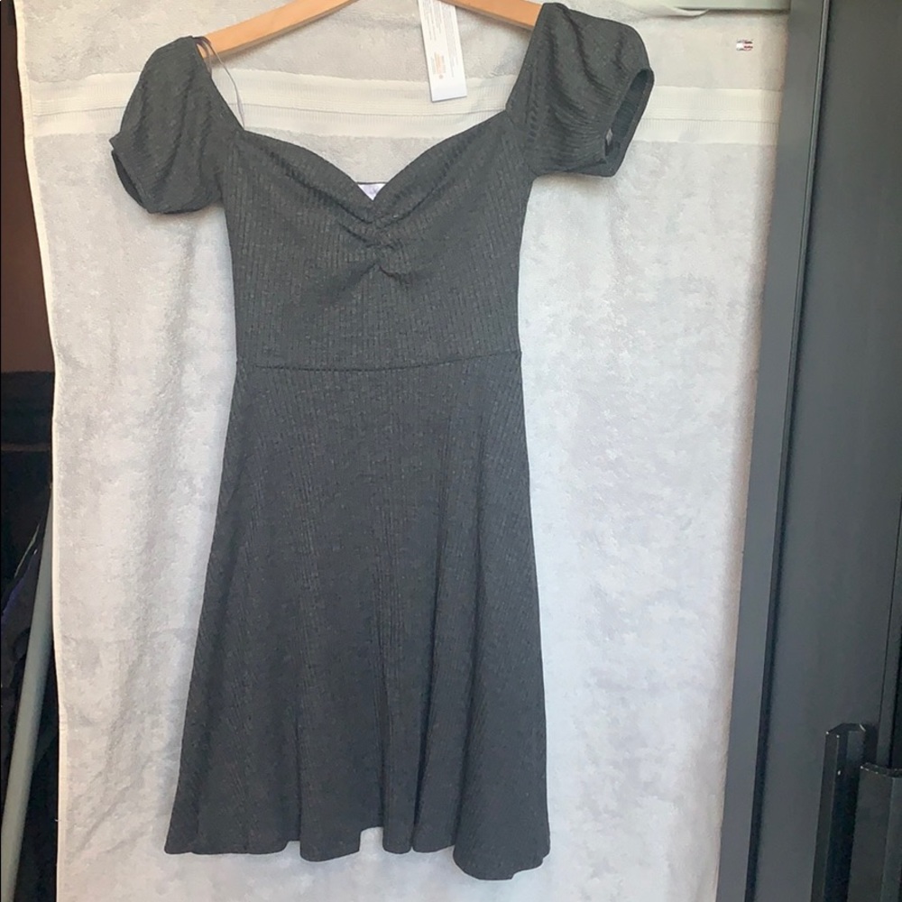 Gray off the shoulder dress
